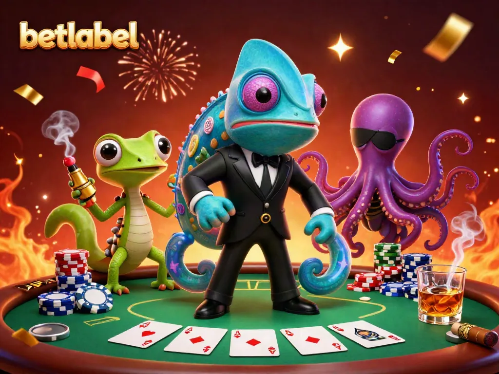 Engage with betlabel's thrilling casino scene featuring vibrant characters and dynamic game elements.