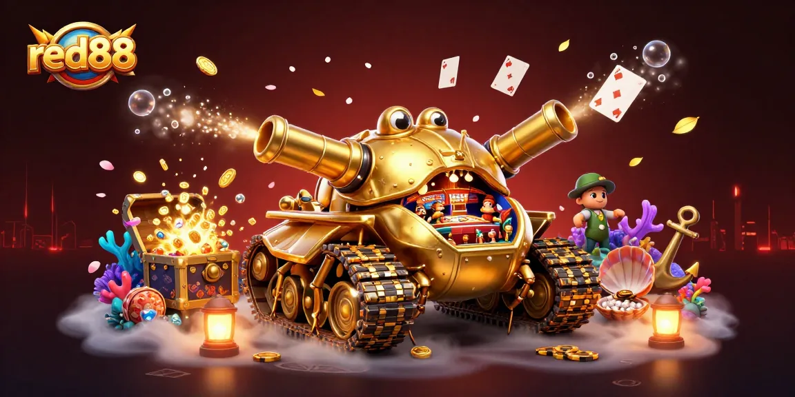 Experience the excitement of red88 casino with an illustration showcasing a vibrant miniature casino scene.