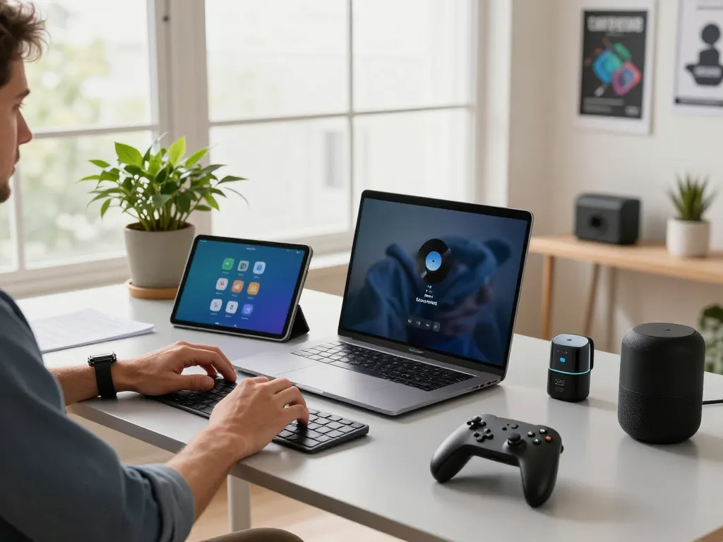 Explore smart tech gadgets enhancing modern home office productivity and creativity.