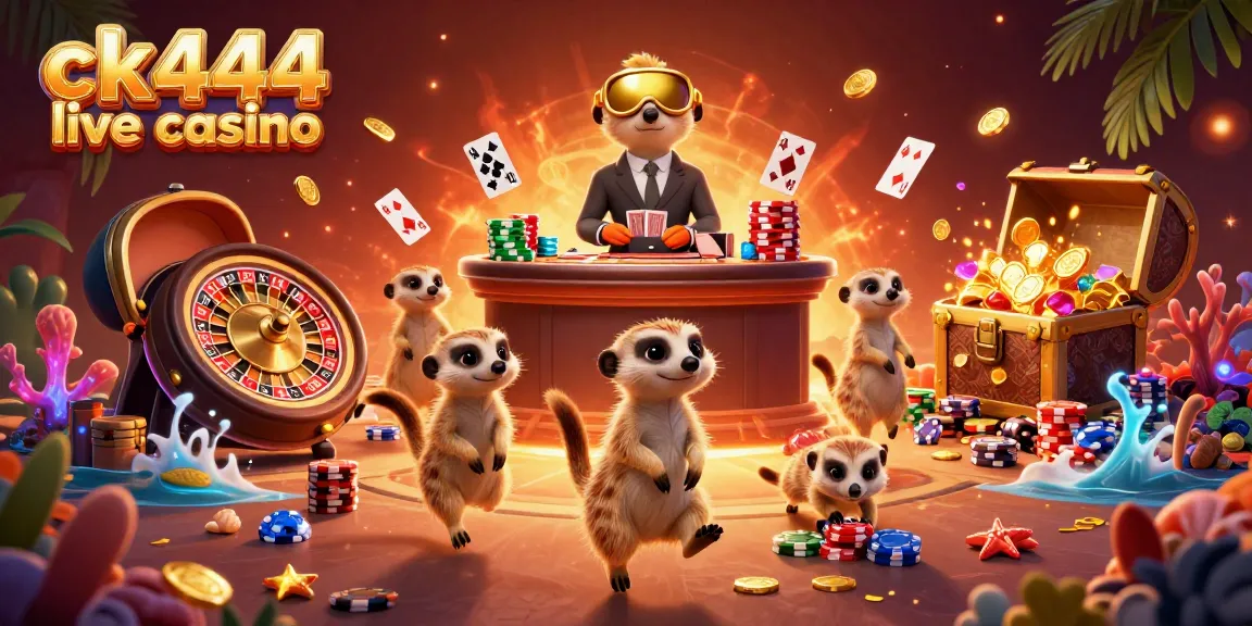 Experience the excitement of ck444 live casino with meerkats managing a vibrant gaming scene.