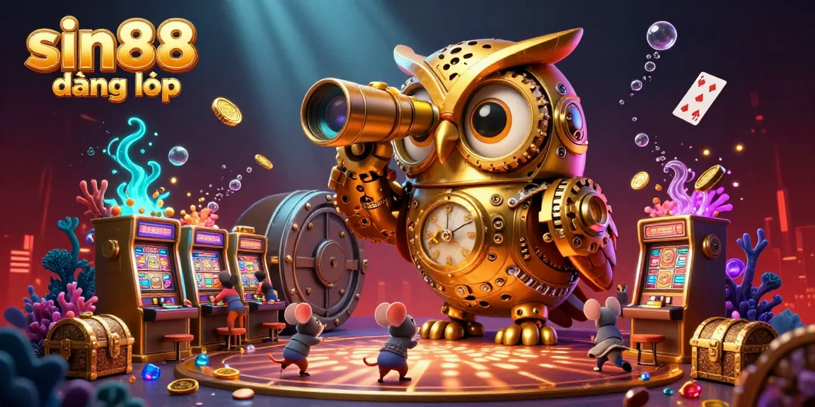 Experience the gaming thrill at sin88 đăng nhập with our vibrant casino-driven 3D illustration filled with energetic characters and gaming elements.