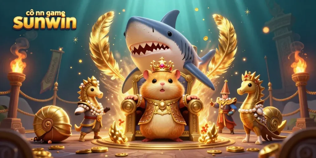 Experience the thrill of cổng game sunwin with a vibrant underwater casino scene featuring dynamic characters.